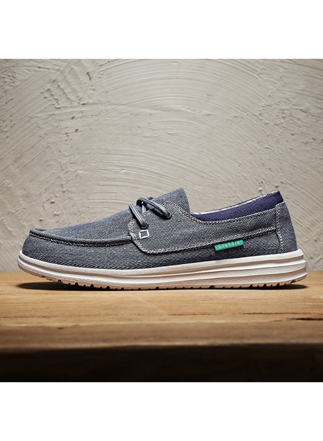Oversize Ultra-light Casual Lace up Low Top Canvas Flat Loafers - Image 3